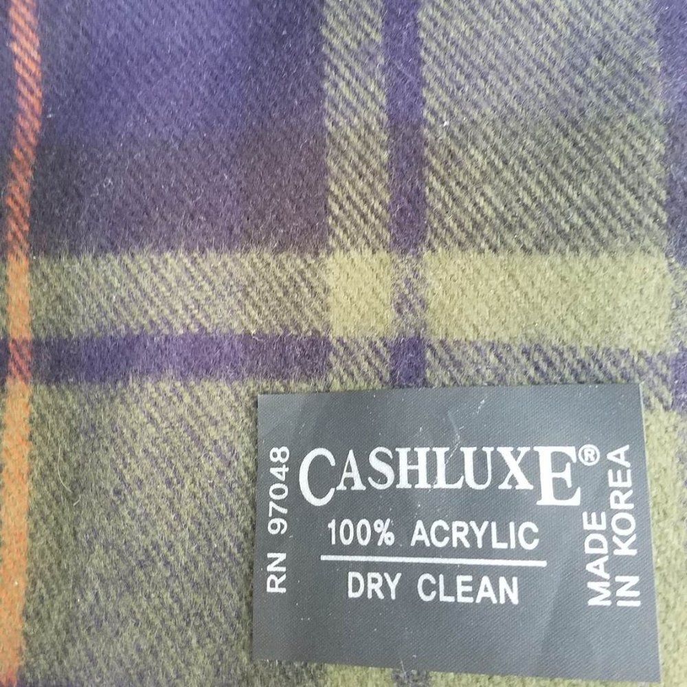 Cashluxe Acrylic Plaid Scarf